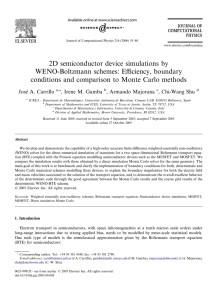 2D semiconductor device simulations by WENO-Boltzmann schemes: Eﬃciency, boundary
