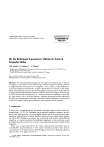 On the Boltzmann Equation for Diffusively Excited Granular Media Mathematical Physics