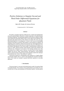 Positive Solutions to Singular Second and Third Order Differential Equations for