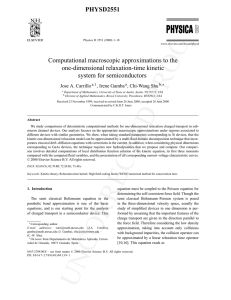 PHYSD2551 Computational macroscopic approximations to the one-dimensional relaxation-time kinetic system for semiconductors