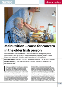 malnutrition &ndash; cause for concern in the older Irish person clinical review