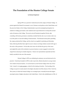 The Foundation of the Hunter College Senate  1
