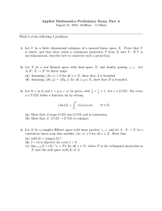 Applied Mathematics Preliminary Exam, Part A Work