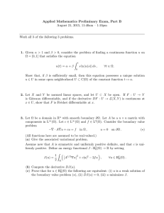 Applied Mathematics Preliminary Exam, Part B Work all