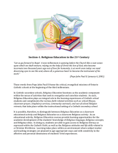 Section-1. Religious Education in the 21 Century