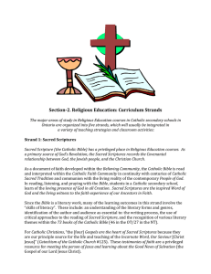 Section-2. Religious Education: Curriculum Strands