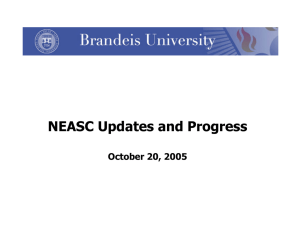 NEASC Updates and Progress October 20, 2005
