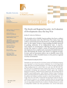 The Kurds and Regional Security: An Evaluation