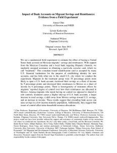 Impact of Bank Accounts on Migrant Savings and Remittances: