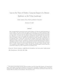 Loss in the Time of Cholera: Long-run Impact of a... Epidemic on the Urban Landscape October 27, 2015
