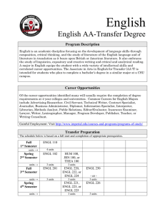 English English AA-Transfer Degree Program Description