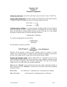 Cl Chemistry 101 Chapter 8 Chemical Composition