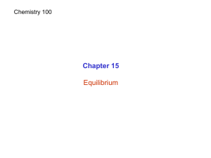 Chapter 15 Equilibrium Chemistry 100