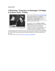 CPH Hosting &#34;Wednesdays in Mississippi: Civil Rights as Women's Work&#34; Website