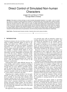 Direct Control of Simulated Non-human Characters Junggon Kim and Nancy S. Pollard