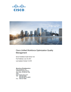 Cisco Unified Workforce Optimization Quality Management Server Installation Guide Version 10.5