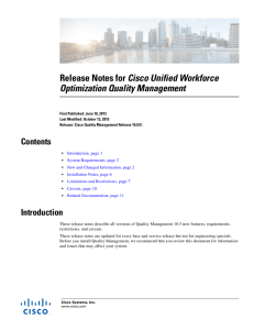 Cisco Unified Workforce Optimization Quality Management