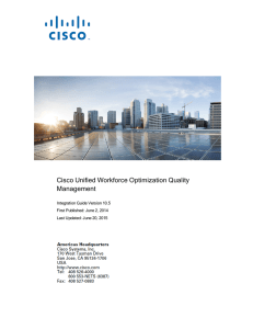 Cisco Unified Workforce Optimization Quality Management Integration Guide Version 10.5