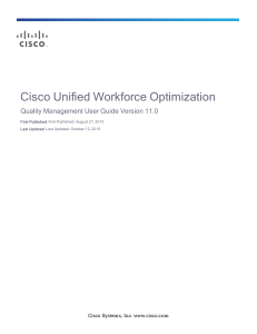 Cisco Unified Workforce Optimization Quality Management User Guide Version 11.0