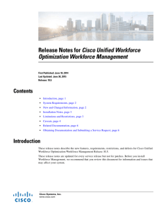 Cisco Unified Workforce Optimization Workforce Management Contents