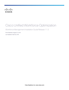 Cisco Unified Workforce Optimization Workforce Management Installation Guide Release 11.0