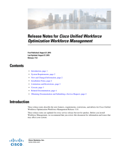 Cisco Unified Workforce Optimization Workforce Management Contents