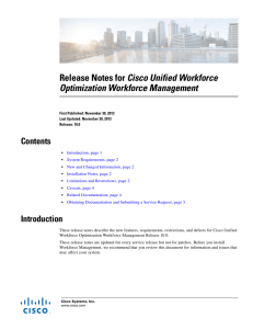 Cisco Unified Workforce Optimization Workforce Management Contents