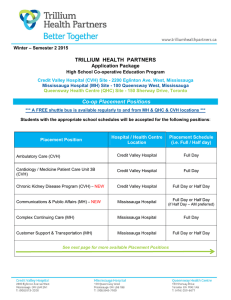 TRILLIUM  HEALTH  PARTNERS Co-op Placement Positions Application Package