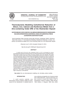 Thermodynamic Modelling Carbothermal Reduction of