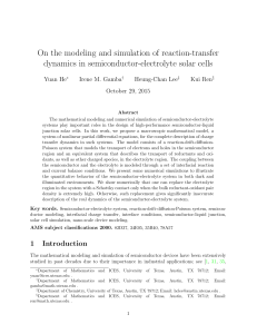 On the modeling and simulation of reaction-transfer Yuan He Irene M. Gamba