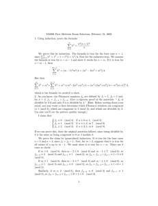 M328K First Midterm Exam Solutions, February 21, 2003 X n