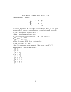 M340L Second Midterm Exam, March 7, 2003 × 1 2 0 1