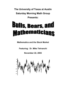The University of Texas at Austin Saturday Morning Math Group Presents: