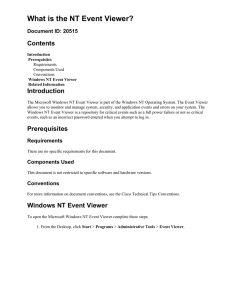 What is the NT Event Viewer? Contents Introduction Document ID: 20515