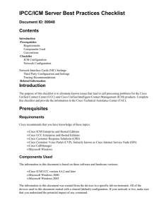 IPCC/ICM Server Best Practices Checklist Contents Document ID: 89948