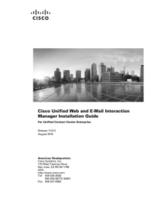 Cisco Unified Web and E-Mail Interaction Manager Installation Guide