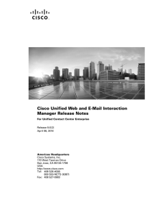 Cisco Unified Web and E-Mail Interaction Manager Release Notes