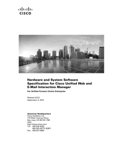 Hardware and System Software Specification for Cisco Unified Web and