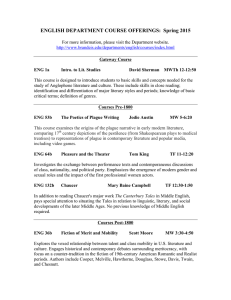 ENGLISH DEPARTMENT COURSE OFFERINGS:  Spring 2015