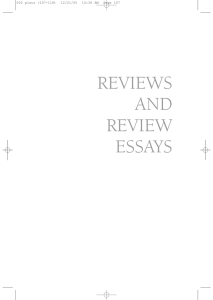 REVIEWS AND REVIEW ESSAYS