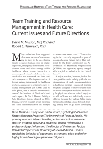 M Team Training and Resource Management in Health Care: