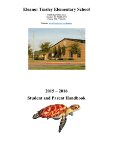 Eleanor Tinsley Elementary School  2015 – 2016 Student and Parent Handbook