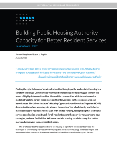 Building Public Housing Authority Capacity for Better Resident Services Lesson from HOST