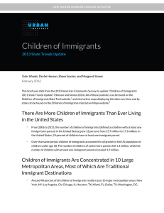 Children of Immigrants 2013 State Trends Update February 2016