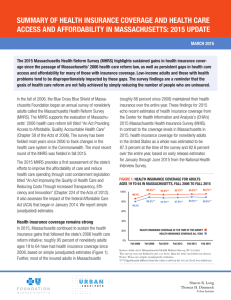 SUMMARY OF HEALTH INSURANCE COVERAGE AND HEALTH CARE