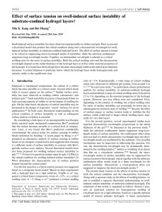 Effect of surface tension on swell-induced surface instability of