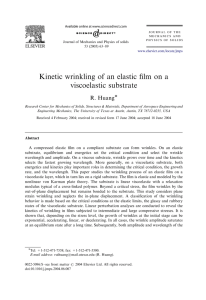 Kinetic wrinklingof an elastic ﬁlm on a viscoelastic substrate ARTICLE IN PRESS