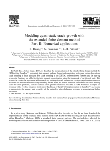 Modeling quasi-static crack growth with the extended ﬁnite element method