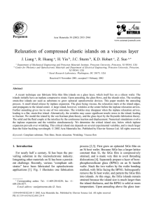 Relaxation of compressed elastic islands on a viscous layer J. Liang