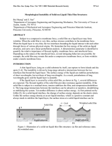 Morphological Instability of Solid-on-Liquid Thin Film Structures Rui Huang and Z. Suo